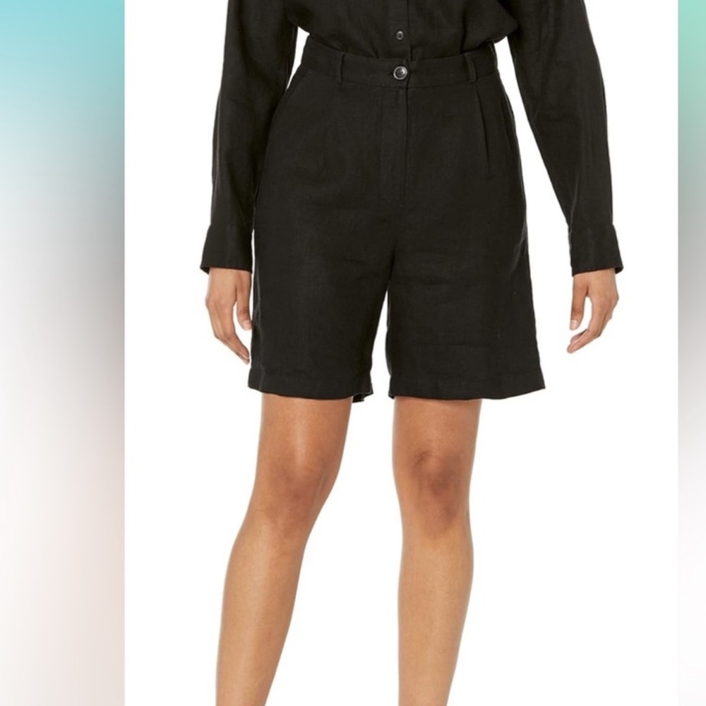 Classic Black Women's Millie Walking Shorts in Linen. Pockets. Size M. New! - Picture 3 of 7